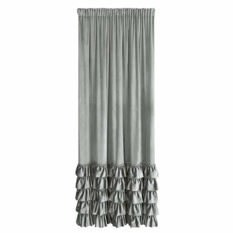 Zasłona CARLI Eurofirany 140x270 cm srebrna falbany przelotki 1 szt.