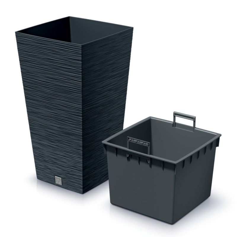 Doniczka EDANTI Ogrodowa 29,5 cm Kwadratowa Na Taras Do Ogrodu Domu Antracytowa 1 szt.