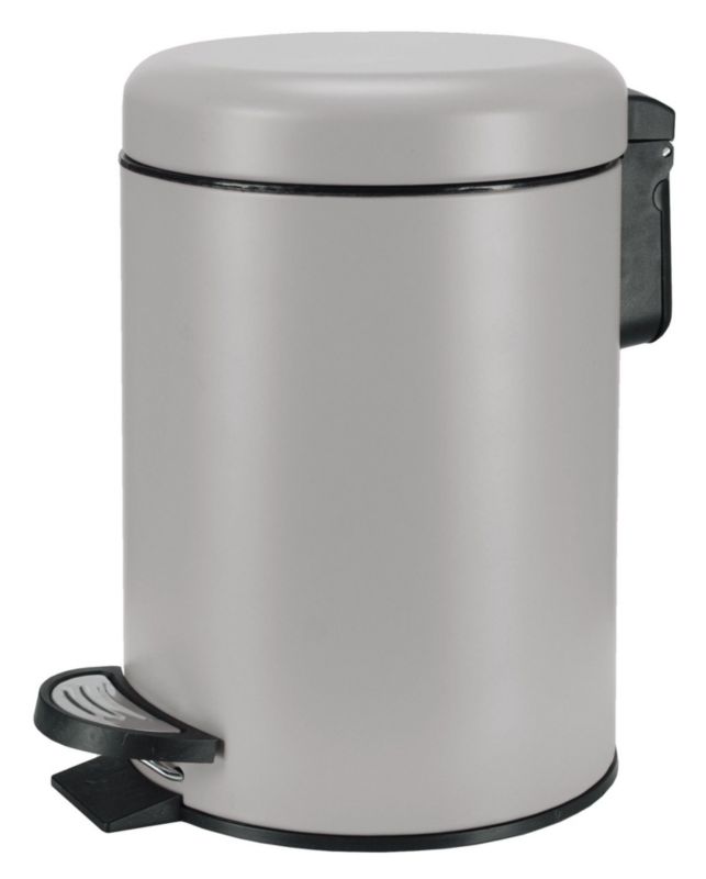 Kosz łazienkowy Kleine Wolke One szary 3l metalowy z pedałem, wyjmowany pojemnik 1 szt.
