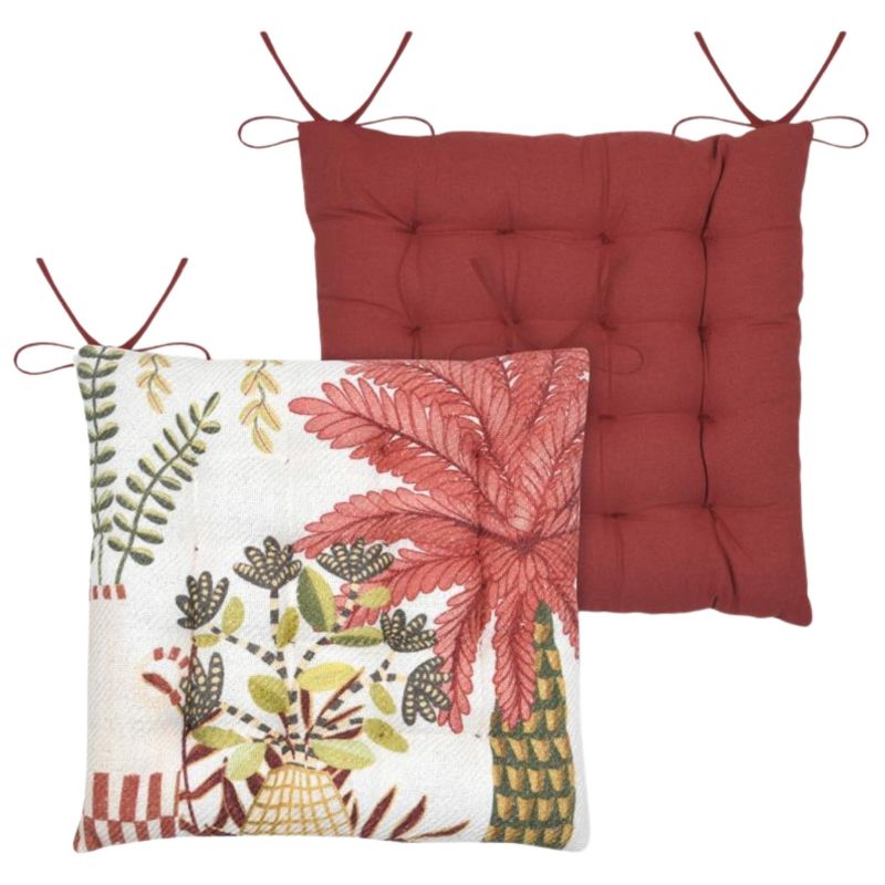 Poduszka na krzesło MAOTA Stof czerwony palmy 38x38 cm 1 szt.