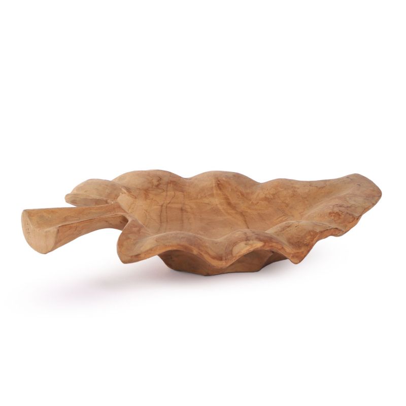 Patera-liść, Solis Decor by Aleksandra Sobota, drewno tekowe,1 szt.