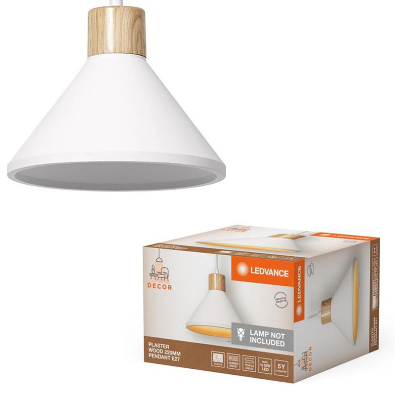 Lampa Sufitowa Ledvance Wisząca Dekoracyjna E27 Zwis Biały Brązowy 1 szt.