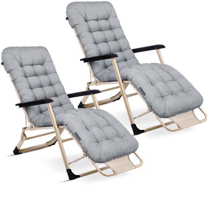 Leżak ogrodowy z poduszką Sofotel 162x60x75 cm plażowy składany na taras balkon 2 szt.