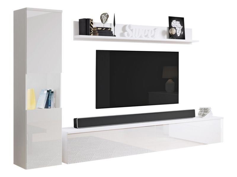 Meblościanka MIRJAN 24 Paris biały / biały połysk 1 kpl.