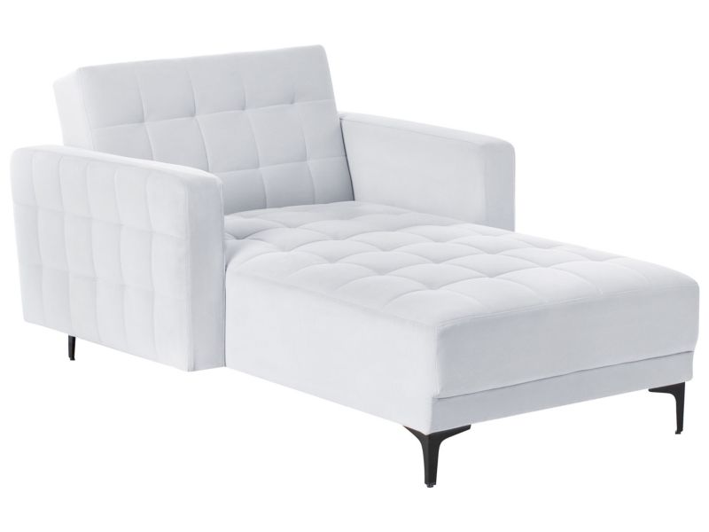 Szezlong welurowy jasnoszary Aberdeen 1 szt.