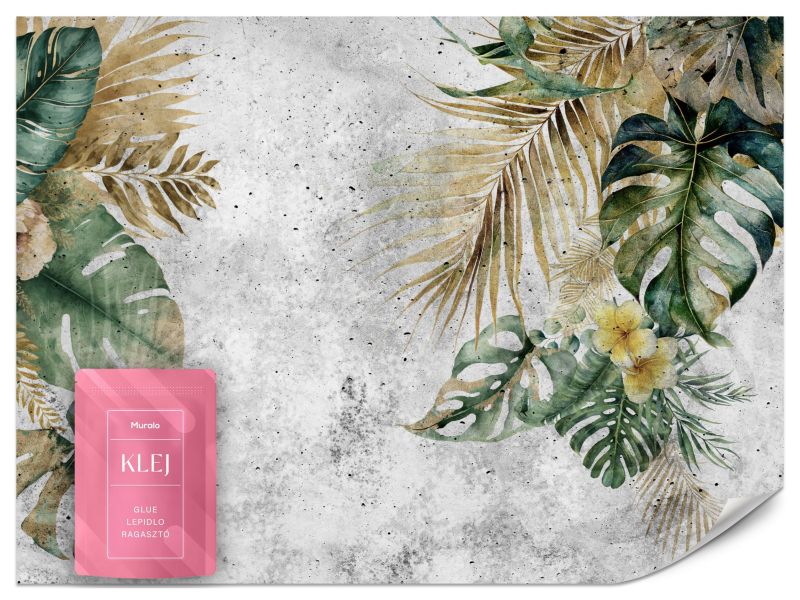 Fototapeta Muralo Tropikalne Liście i Kwiaty 300x210 cm 1szt.