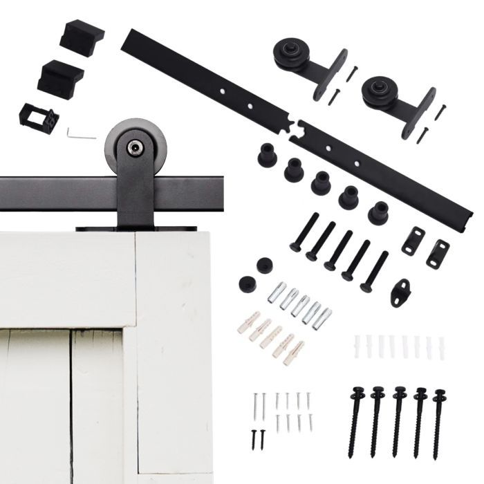 System drzwi przesuwnych PSG Barn Door wzór Summit stalowy czarny 2000 mm 1 szt.