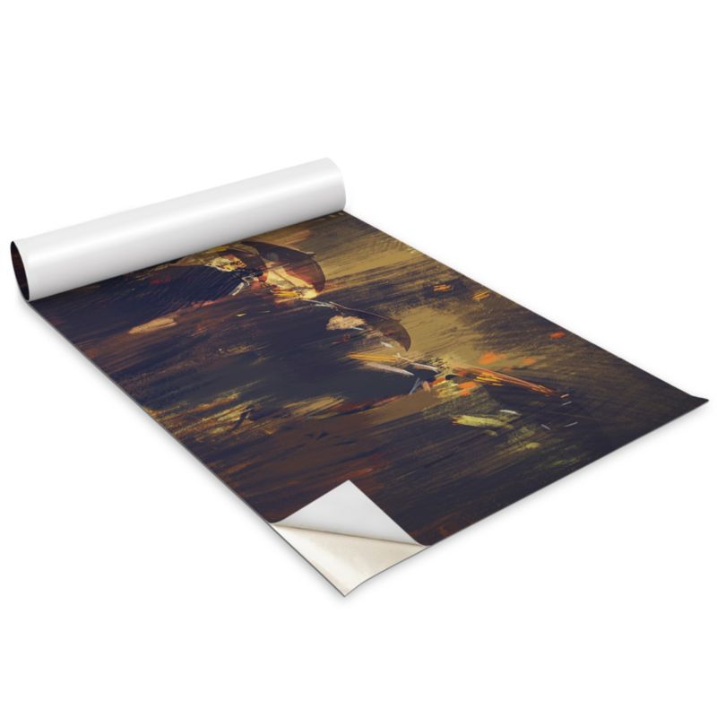 Okleina Meblowa Do Sypialni I Garderoby Wallfluent 100x50 cm Ludzie w deszczu Okleina Na Biurko I Regał 1 rol.