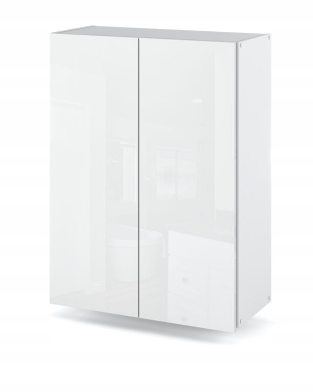 Szafka Łazienkowa Stiv-Meble Szafka Wisząca 60Cm Biały Mat Biały Połysk 60X30X80 Cm 1Szt.