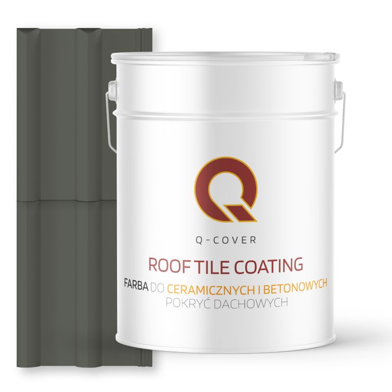 Farba do Dachów Ceramicznych i Betonowych Pokryć Dachowych Q-Cover Szaro-zielony RAL7009 Mat 10L