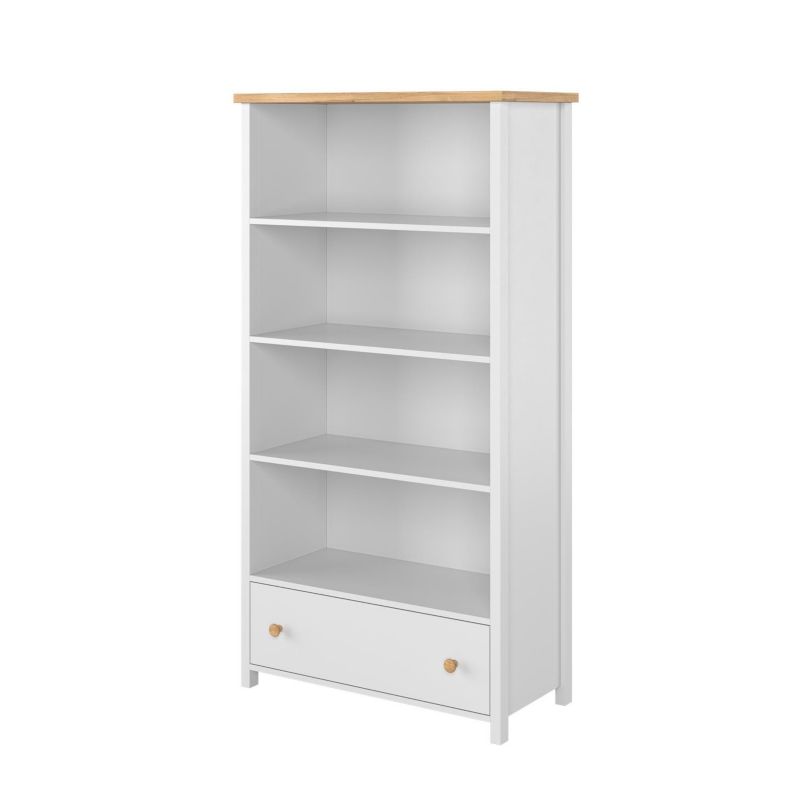 Regał Bettso STORY z szufladą i przestronnymi półkami biały 1szt.