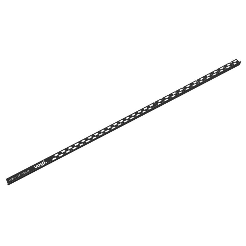 Listwa spadkowa do szyby prysznicowej Vogi lewa czarna 150 cm stalowa 1 szt.