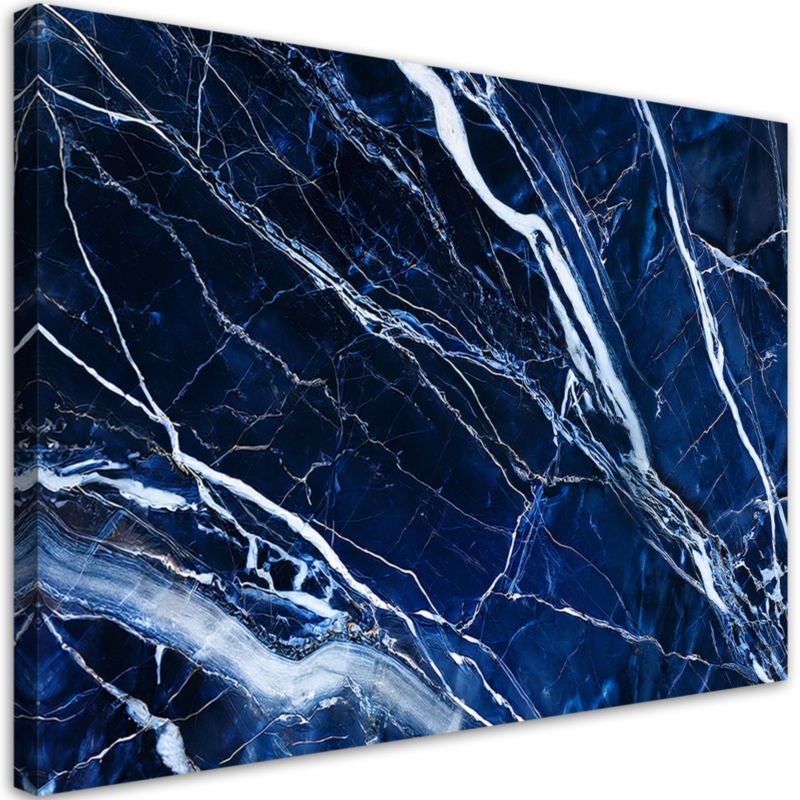 Obraz na płótnie Feeby Niebieski Biały Marmur Tekstura 60x40cm 1szt