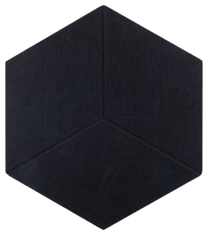 Panel filcowy ścienny dekoracyjny Multidecor Felly 40 x 46 cm 9 mm heksagon ryflowany czarny 2 szt.