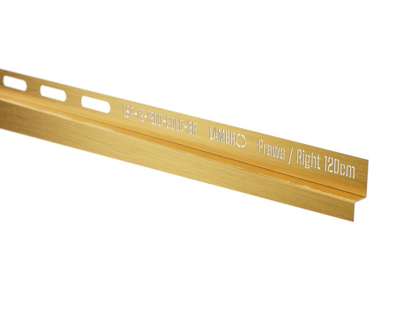 Listwa brodzikowa przyścienna spadkowa Lambro złoty mat 120 cm prawa 1 szt.