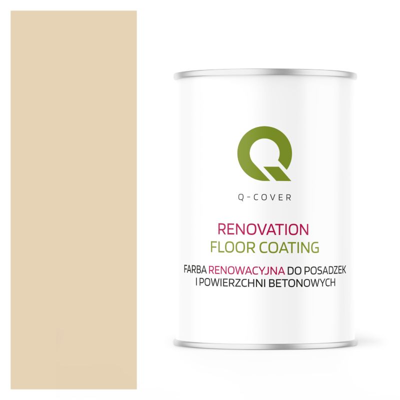 Farba Renowacyjna do Posadzek i Powierzchni Betonowych Q-Cover Kremowo Beżowy RAL1015 Satyna 1L