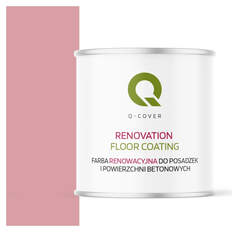 Farba Renowacyjna do Posadzek i Powierzchni Betonowych Q-Cover Różowy Jasny RAL3015 Mat 2.5L