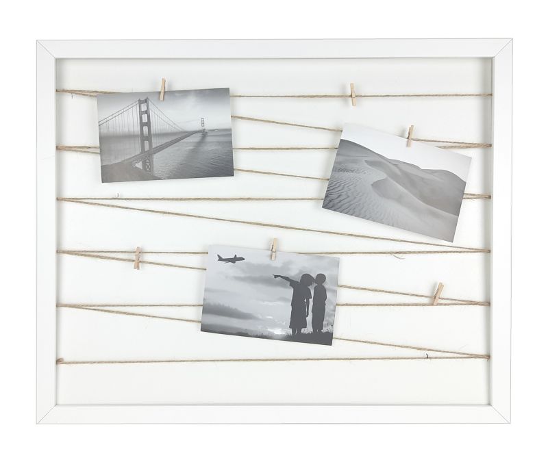 Galeria na zdjęcia Fotogaleria sznurkowa ramka ze sznurkami Frames Factory 40x50 biała 1szt.