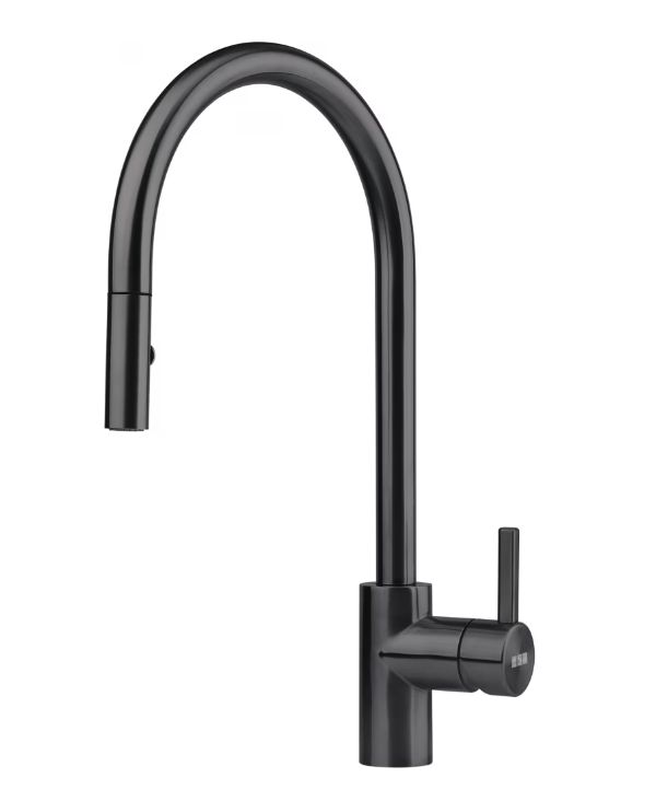 Bateria zlewozmywakowa z wyciąganą wylewką Franke Eos Neo czarna 1 szt.