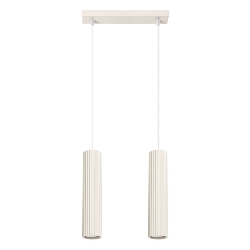 Lampa wisząca Sollux Lighting Karbon 0713 beżowa do kuchni 2xGU10 x 1 szt.
