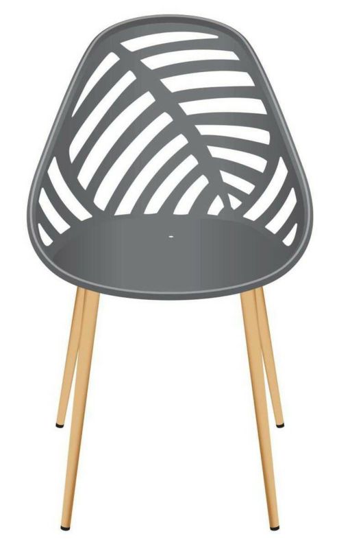 Krzesło ogrodowe LEAF szare z motywem liścia 1 szt.