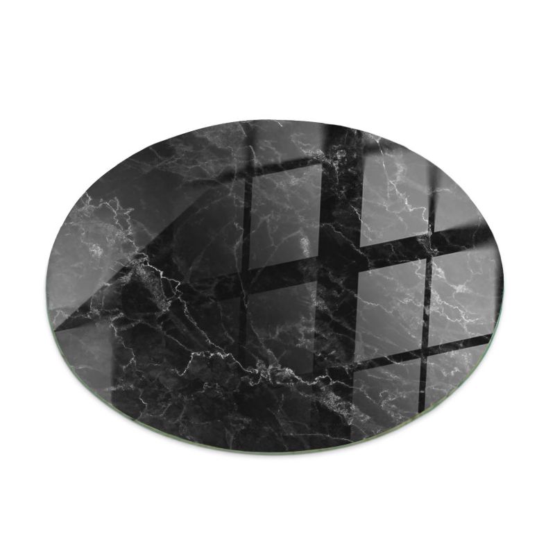 Szklany Blat ArtPrintCave fi80 cm Wzór marmurowy z żyłkami Stolik Kawowy Na Taras Ogród Zimowy Styl 1 szt.