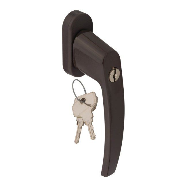 Klamka okienna Stahl Pluton na klucz brązowa