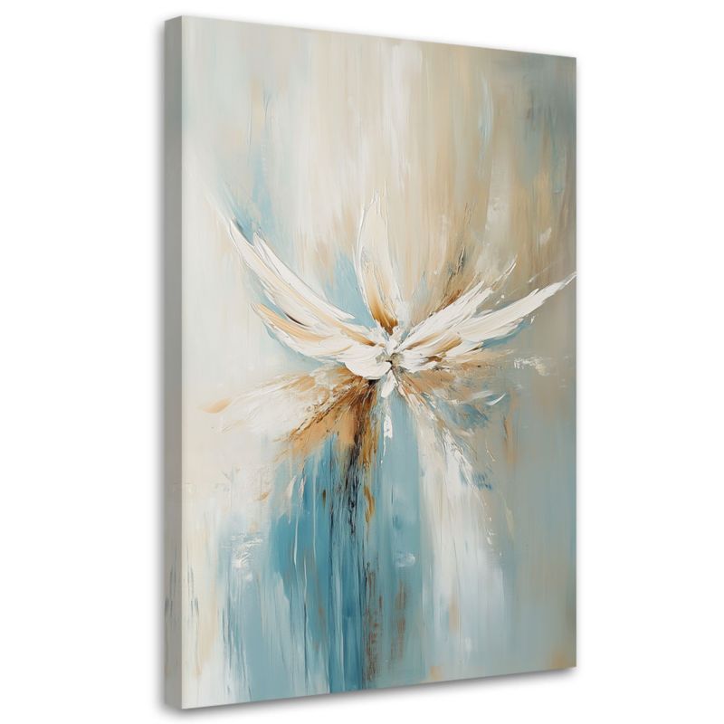 Obraz do salonu sypialni Feeby Abstrakcja Beżowy Turkusowy 40x60cm 1szt