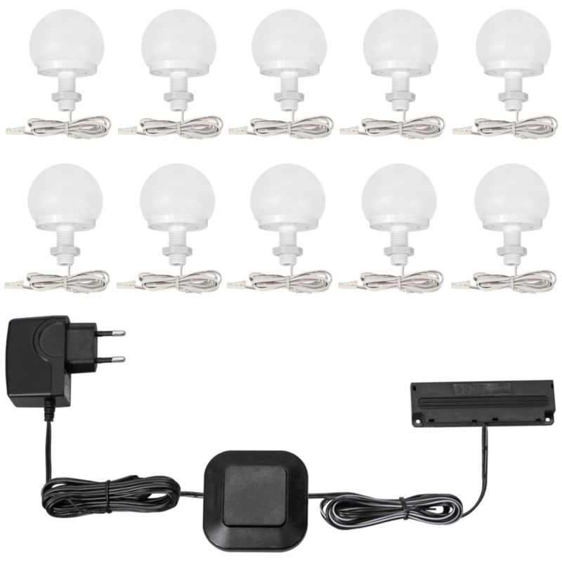 Oświetlenie do toaletki FURNIKA lampki LED do lustra zestaw 10szt.