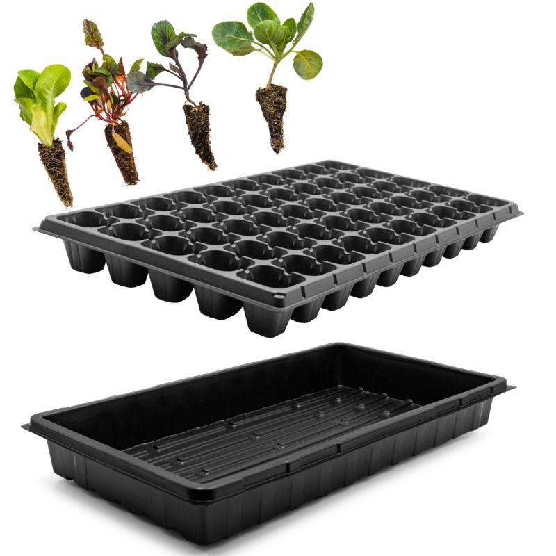 Doniczka Wielodoniczka z Tacą 50 komór tacka do rozsad warzyw ziół kwiatów multiplaty doniczki rozsadowe PrimeGarden - 1 szt