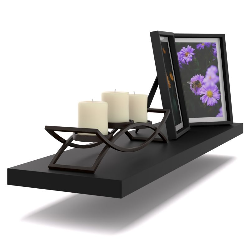 Półka Wisząca Stiv-Meble Połka Ścienna 60 Cm Czarny Mat Na Książki Zdjęcia 60X15X1,8 Cm 1 Szt.