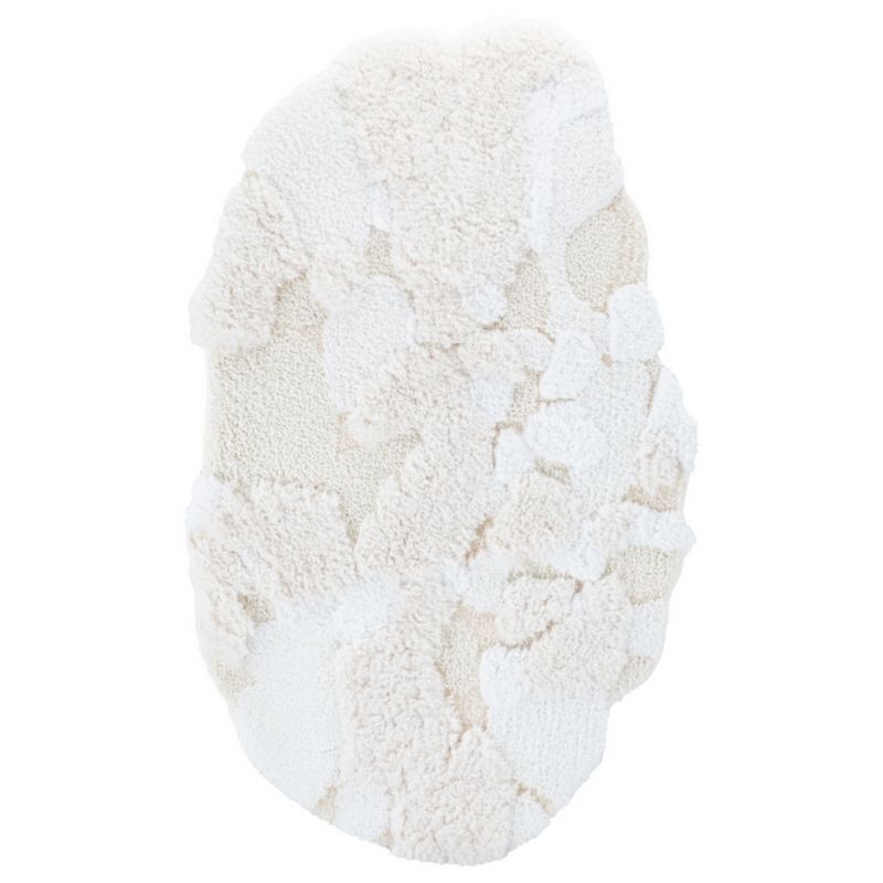 Dywanik łazienkowy Shaggy 3D Gaia e-floor 50x80 cm strukturalny kremowy 1 szt