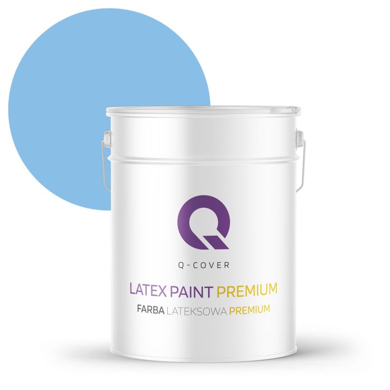 Farba Lateksowa Premium Plamoodporna do Ścian i Sufitów Q-Cover Błękit królewski H0141 Głęboki Mat 10L
