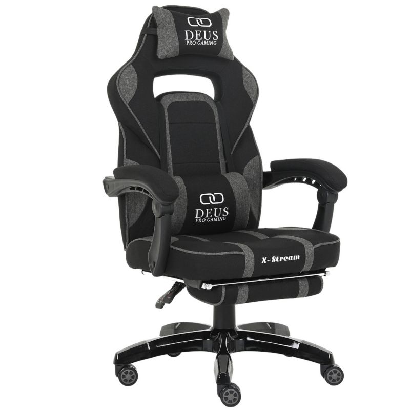 Fotel Extreme gamingowy X-STREAM ciemnoszary z podnóżkiem 1 szt.