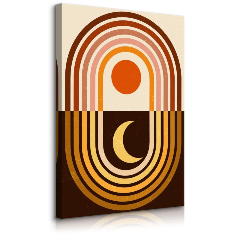 Obraz Muralo Do Sypialni Aztecki Księżyc Słońce Styl Boho Abstrakcja 30x40 cm 1 szt.