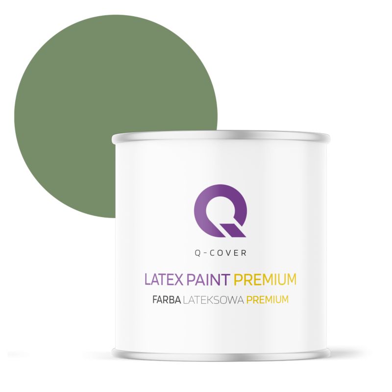 Farba Lateksowa Premium Plamoodporna do Ścian i Sufitów Q-Cover Zielony ciemny H2123 Głęboki Mat 2L