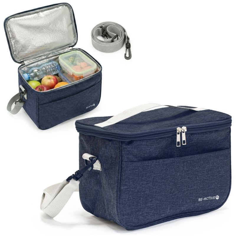 Torba termiczna Be-active.pl kosz plażowy na piknik na jedzenie napoje niebieska 1 szt.