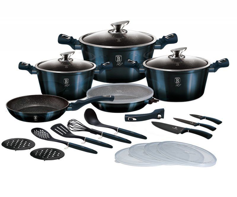 Zestaw garnków Berlinger Haus stalowych Aquamarine BH-7183 22 elementy 1szt