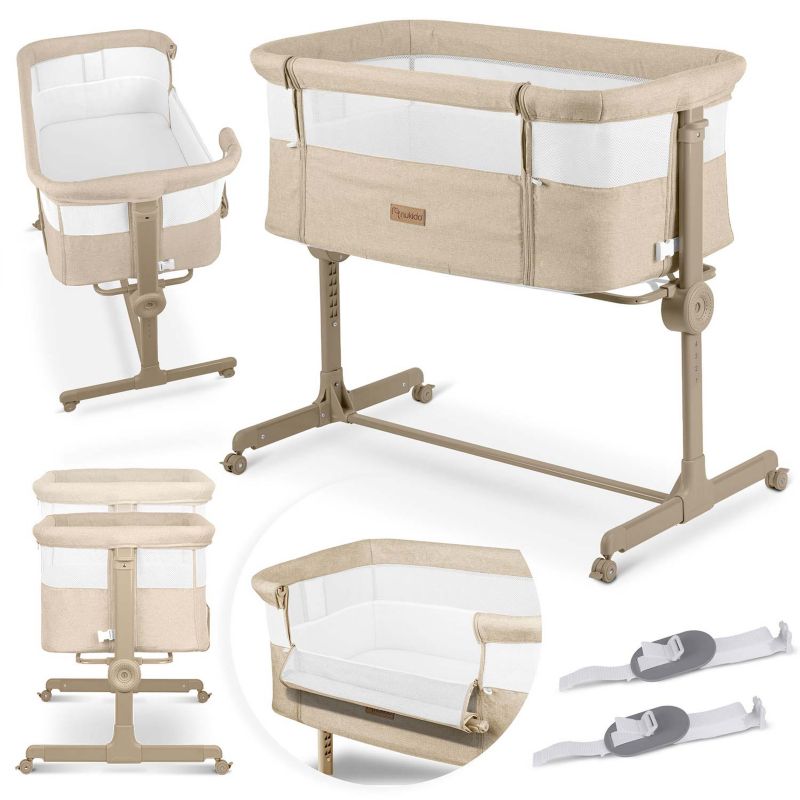 Łóżeczko dziecięce składane turystyczne Nukido 0-5m 9kg beżowe 1 szt.