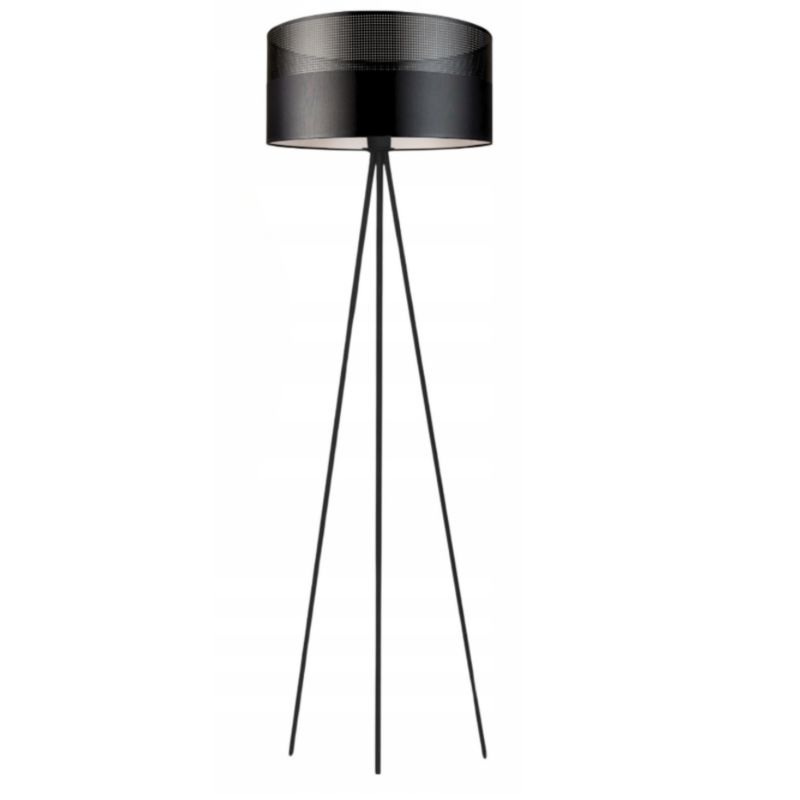 Lampa stojąca Volta Light Factory podłogowa trójnóg z abażurem czarny walec 40cm JOLLY 1szt.