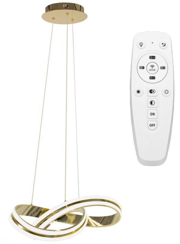 Lampa Sufitowa Wisząca Toolight Led App818-Cp Ring Złoty