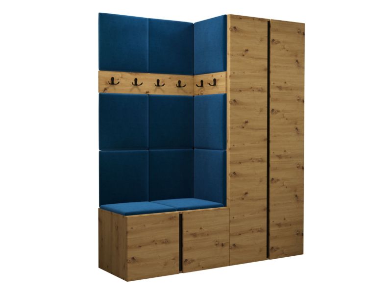 Garderoba MIRJAN 24 Orion III dąb artisan/czarny + granatowy 1 kpl.