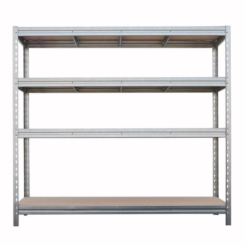 Regał metalowy AR Shelving Bullrack Rivet ocynkowany z 4 półkami z płyt wiórowych udźwig 600 kg na półkę 200x200x60 cm 1 szt