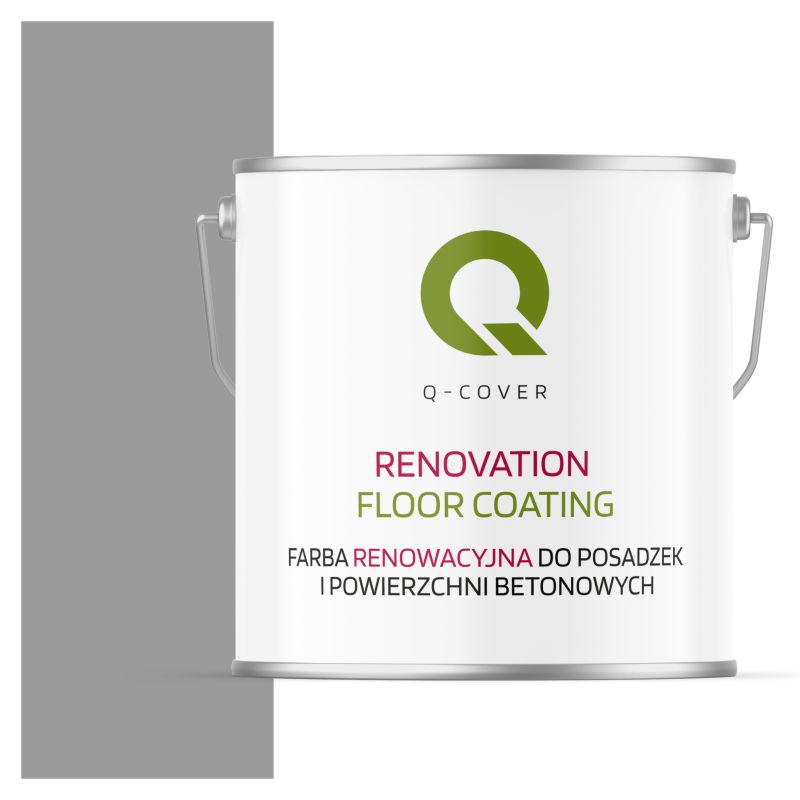 Farba Renowacyjna do Posadzek i Powierzchni Betonowych Q-Cover Szary Sygnałowy RAL7004 Półmat 5L