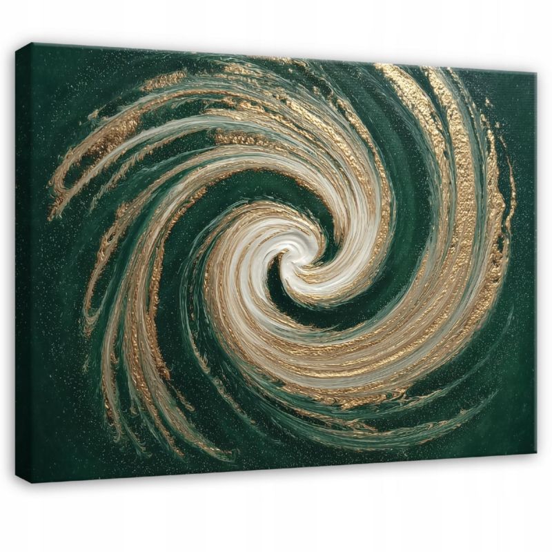 Obraz WALLARENA Do Sypialni Salonu Na Płótnie Abstrakcja Wir Sztuka Zielony 60x40 cm PP16304O4 1 szt.