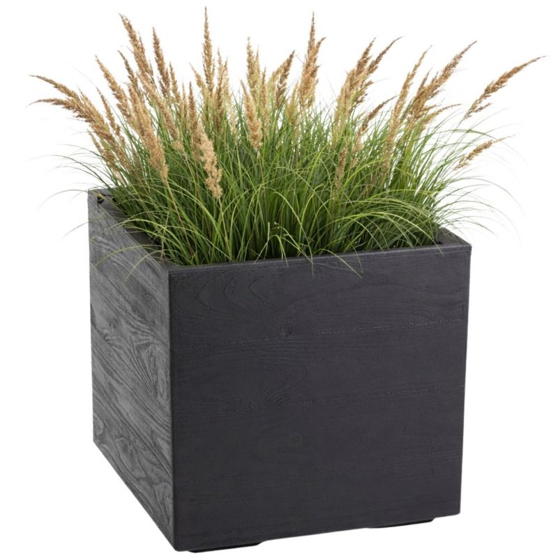 Donica na kółkach Betonique HowHomely czarny tworzywo sztuczne 40x40x40 cm 1 szt.