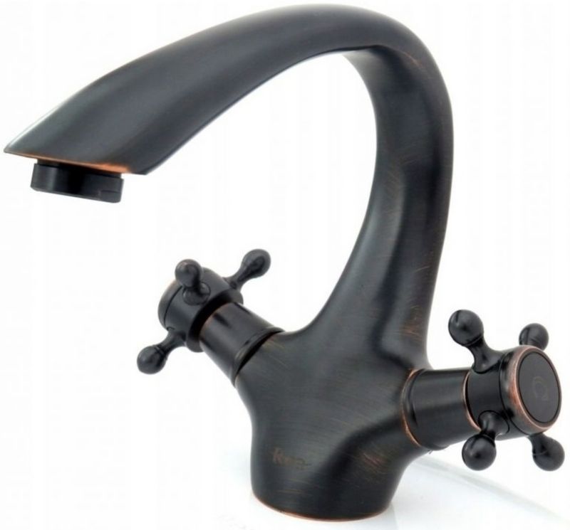 Bateria umywalkowa Rea Old Black stojąca czarna 1 szt.