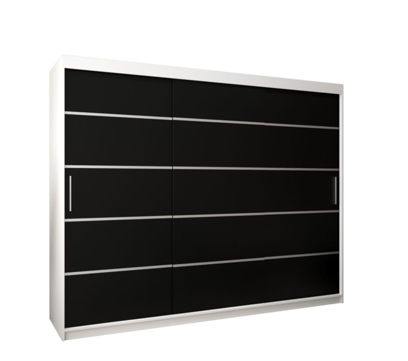 Szafa przesuwna Garderoba Abiks Verona 1 250 biały + czarny 1 szt.
