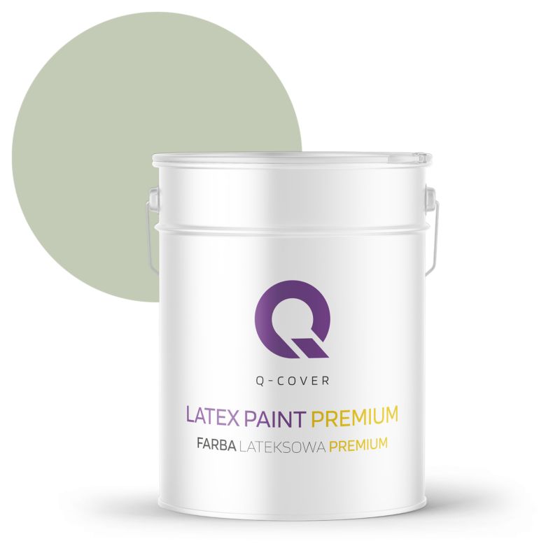 Farba Lateksowa Premium Plamoodporna do Ścian i Sufitów Q-Cover Zielony jasny H2157 Głęboki Mat 10L