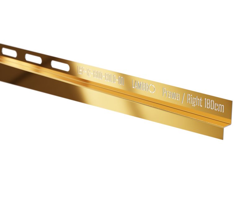 Listwa brodzikowa przyścienna spadkowa Lambro złoty połysk 180 cm prawa 1 szt.